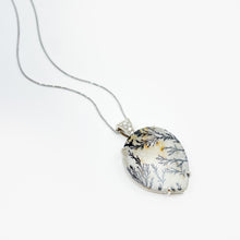 Load image into Gallery viewer, Dendritic Agate and Diamonds White Gold Pendant