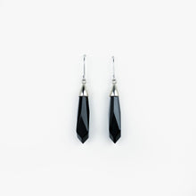 Load image into Gallery viewer, Black Onyx Briolette White Gold Earrings