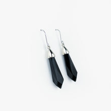Load image into Gallery viewer, Black Onyx Briolette White Gold Earrings
