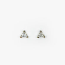 Load image into Gallery viewer, Triangle Cut Diamond White Gold Stud Earrings