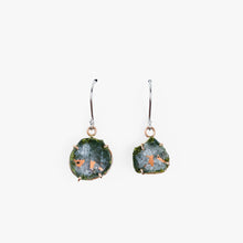 Load image into Gallery viewer, Copper Agate Two Tone Gold Earrings-Small
