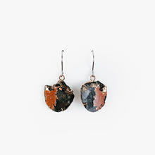 Load image into Gallery viewer, Copper Agate Two Tone Gold Earrings-Medium