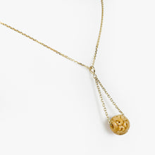 Load image into Gallery viewer, Carved Yellow Jade Bead Yellow Gold Pendant