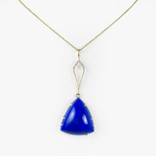 Load image into Gallery viewer, Lapis and Diamond Yellow Gold Pendant