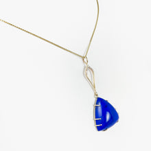 Load image into Gallery viewer, Lapis and Diamond Yellow Gold Pendant