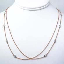 Load image into Gallery viewer, Diamond Dots Rose Gold Necklace