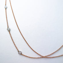Load image into Gallery viewer, Diamond Dots Rose Gold Necklace
