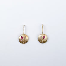 Load image into Gallery viewer, Ruby Yellow Gold Earrings