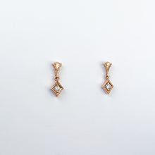 Load image into Gallery viewer, Diamond Rose Gold Dangle Earrings