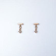 Load image into Gallery viewer, Diamond Dangle Rose Gold Earrings