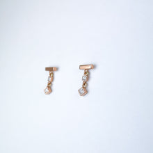 Load image into Gallery viewer, Diamond Dangle Rose Gold Earrings