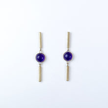 Load image into Gallery viewer, Amethyst Yellow Gold Dangle Earrings
