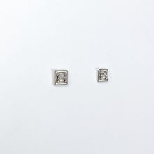 Load image into Gallery viewer, Diamond Square White Gold Stud Earrings