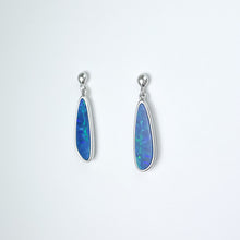 Load image into Gallery viewer, Boulder Opal Doublet Silver Dangle Earrings