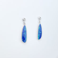 Load image into Gallery viewer, Boulder Opal Doublet Silver Dangle Earrings