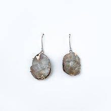 Load image into Gallery viewer, Copper Agate Two Tone Gold Earrings - Large