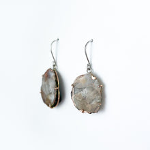 Load image into Gallery viewer, Copper Agate Two Tone Gold Earrings - Large