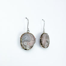 Load image into Gallery viewer, Copper Agate Two Tone Gold Earrings - Large