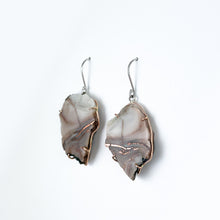 Load image into Gallery viewer, Copper Agate Two Tone Gold Earrings - Large
