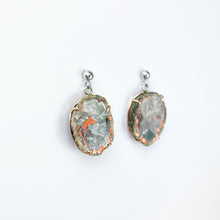 Load image into Gallery viewer, Copper Agate Two Tone Gold Earrings - Medium