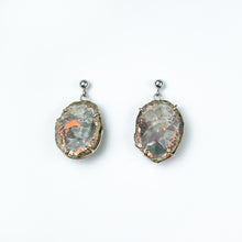 Load image into Gallery viewer, Copper Agate Two Tone Gold Earrings - Medium