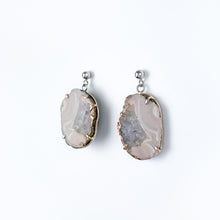 Load image into Gallery viewer, Copper Agate Two Tone Gold Earrings - Large
