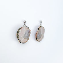 Load image into Gallery viewer, Copper Agate Two Tone Gold Earrings - Large