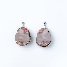 Load image into Gallery viewer, Copper Agate Two Tone Gold Earrings - Large