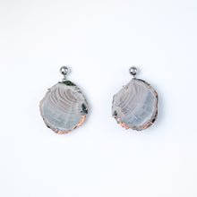 Load image into Gallery viewer, Copper Agate Two Tone Gold Earrings - Large
