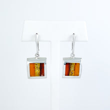 Load image into Gallery viewer, Amber Silver Dangle Earrings