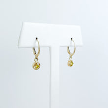 Load image into Gallery viewer, Yellow Diamond Yellow Gold Dangle Earrings