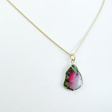 Load image into Gallery viewer, Watermelon Tourmaline Yellow Gold Pendant