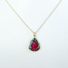 Load image into Gallery viewer, Watermelon Tourmaline Yellow Gold Pendant