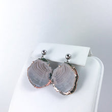 Load image into Gallery viewer, Copper Agate Large Drop Earrings - Marlor Jewelry Originals - White Gold Stud+ Rose Gold Setting