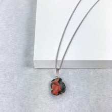 Load image into Gallery viewer, Copper Agate Medium Pendant - Marlor Jewelry Originals - White Gold Bail + Rose Gold Setting