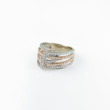 Load image into Gallery viewer, Multi-Band Diamond Two Tone Gold Ring