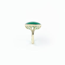 Load image into Gallery viewer, Green Agate Yellow Gold Ring