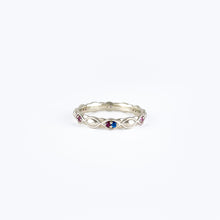Load image into Gallery viewer, Multi-Colored Sapphire White Gold Ring