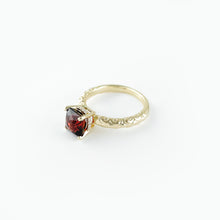 Load image into Gallery viewer, Gypsy Rose Garnet and Diamond Yellow Gold Ring
