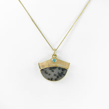 Load image into Gallery viewer, Dendritic Drusy Jasper Yellow Gold Pendant
