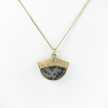 Load image into Gallery viewer, Dendritic Drusy Jasper Yellow Gold Pendant