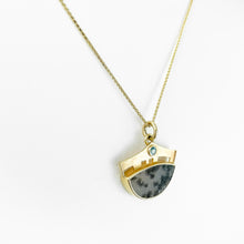 Load image into Gallery viewer, Dendritic Drusy Jasper Yellow Gold Pendant