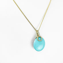 Load image into Gallery viewer, Turquoise and Diamond Yellow Gold Pendant