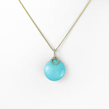 Load image into Gallery viewer, Turquoise and Diamond Yellow Gold Pendant