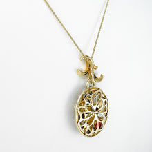 Load image into Gallery viewer, Garnet, Citrine, Quartz and Diamond Yellow Gold Pendant