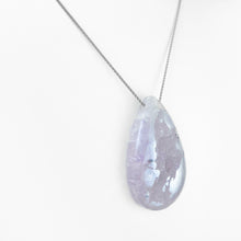 Load image into Gallery viewer, Rose Quartz Drusy White Gold Necklace
