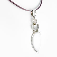 Load image into Gallery viewer, Rose Quartz and Aragonite Silver Necklace