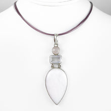Load image into Gallery viewer, Rose Quartz and Aragonite Silver Necklace