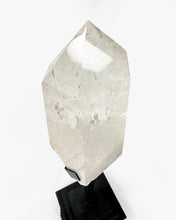 Load image into Gallery viewer, Brazilian Quartz Crystal Point and Metal Stand