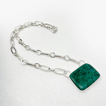 Load image into Gallery viewer, Blue Green Chrysocolla Silver Necklace